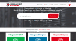 Desktop Screenshot of hebergementsolutions.com